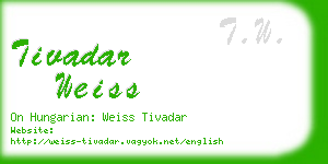 tivadar weiss business card